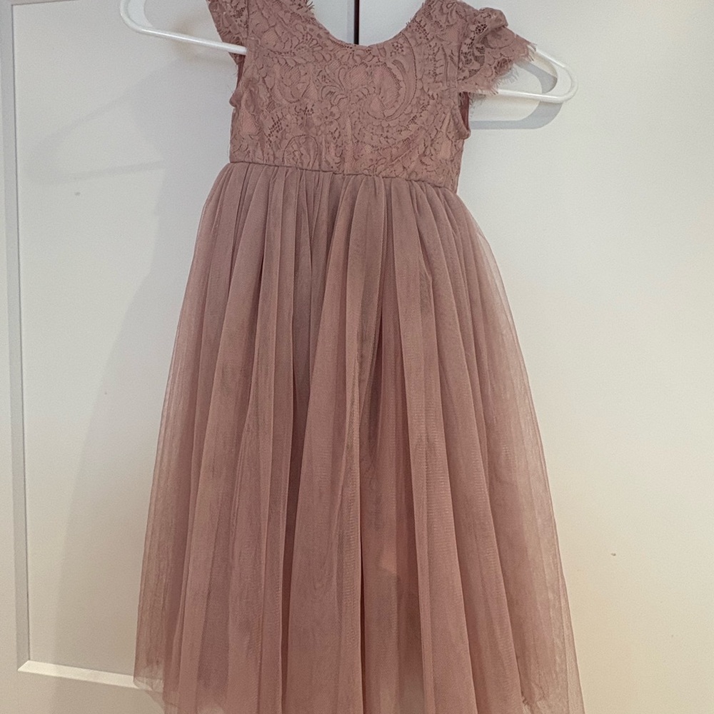 Elegant Lace Pink Kids Dress